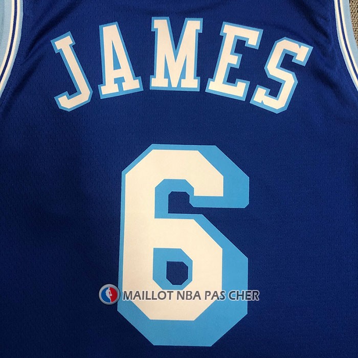 Maillot Los Angeles Lakers LeBron James NO 6 Hardwood Classic 2021-22 bleu